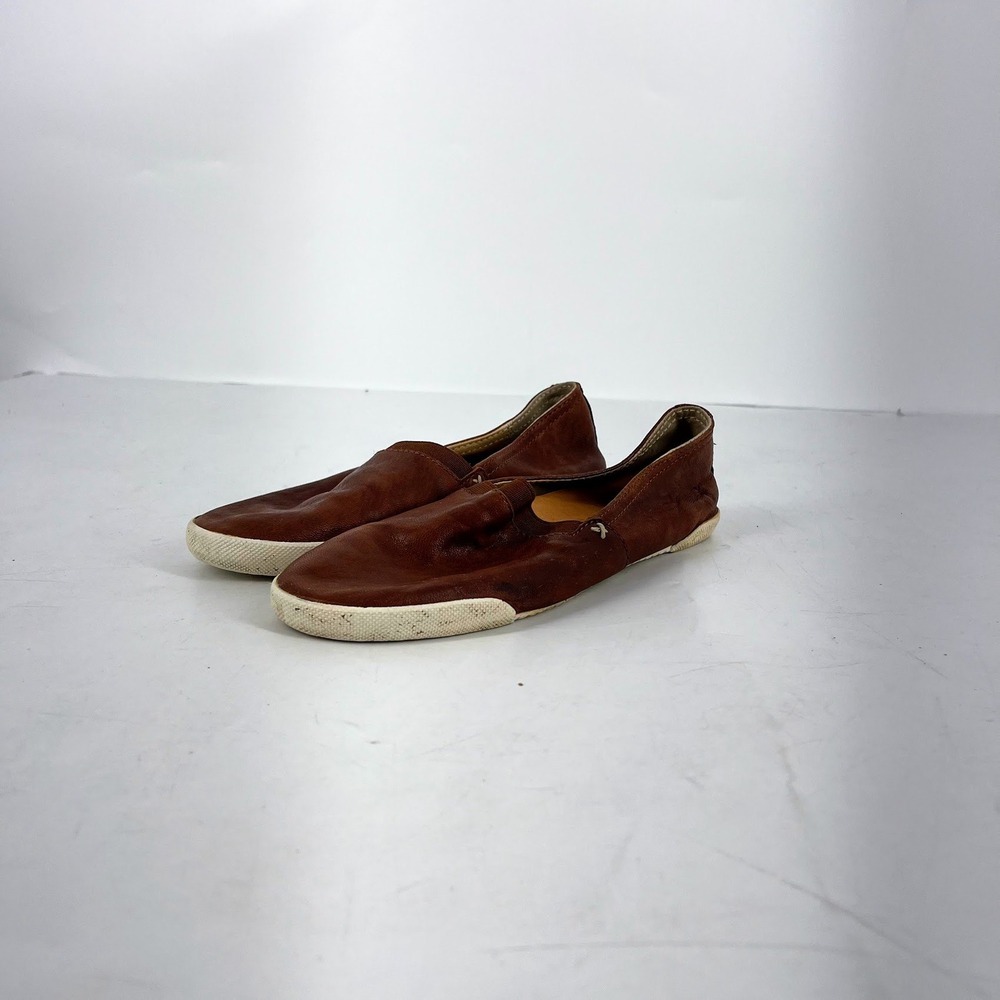 Frye Womens Mai Brown Leather Slip On‎ Loafer Flats Size 9 Round Toe Casual